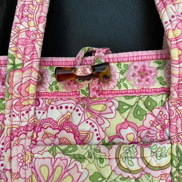 Vera Bradley Petal Pink Pattern Small Shoulder Tote - Picture 2 of 7